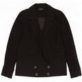 Topshop Γυναικείο Μπουφάν Blazer με διπλό στήθος UK 8 Small Black Wool