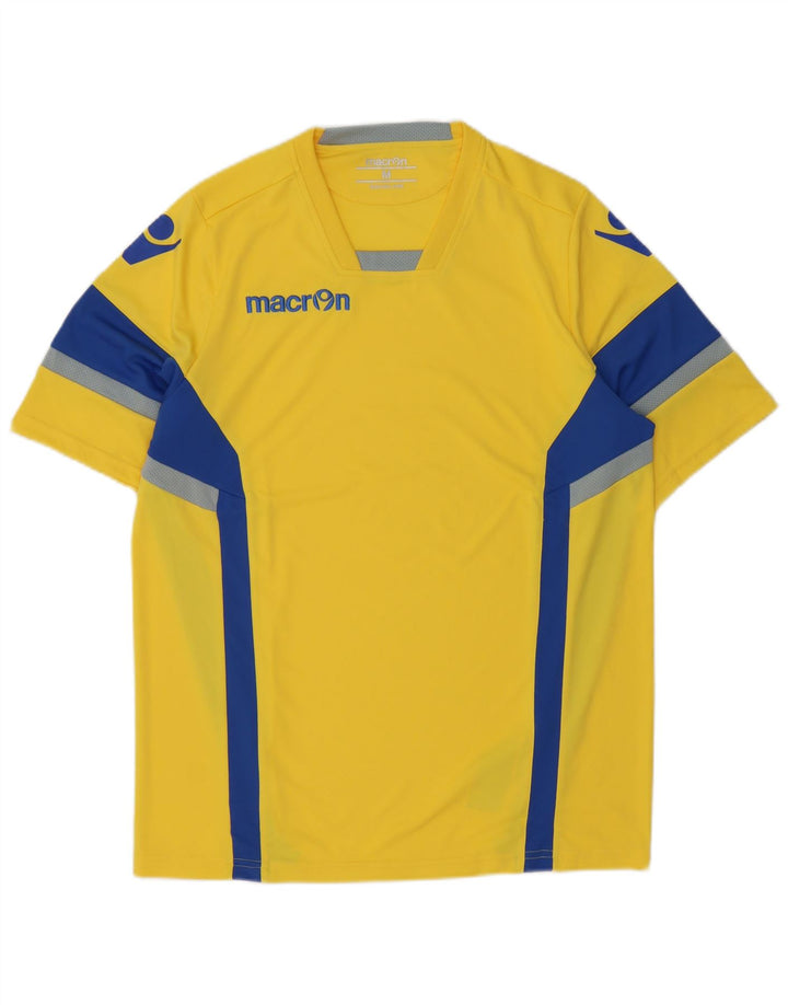 Ανδρικό γραφικό μπλουζάκι Macron Top Medium Yellow Colorblock Πολυεστέρας