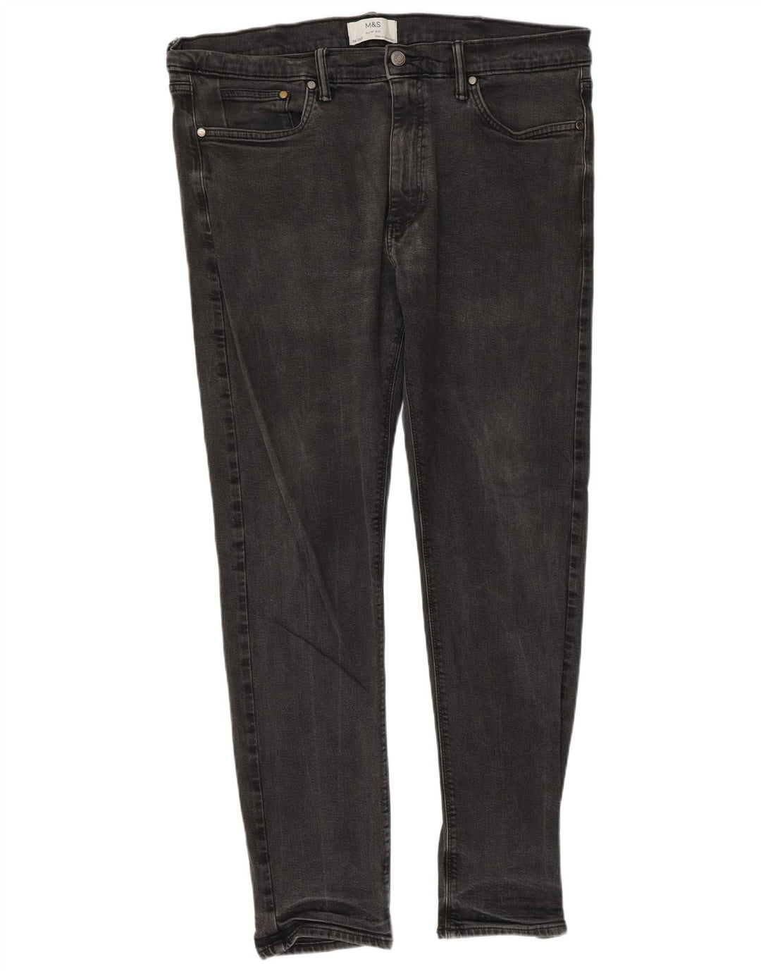 Ανδρικό Slim Jeans Marks & Spencer W38 L33 Γκρι βαμβακερό