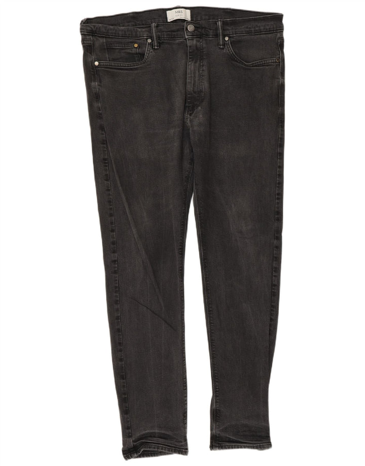 Ανδρικό Slim Jeans Marks & Spencer W38 L33 Γκρι βαμβακερό