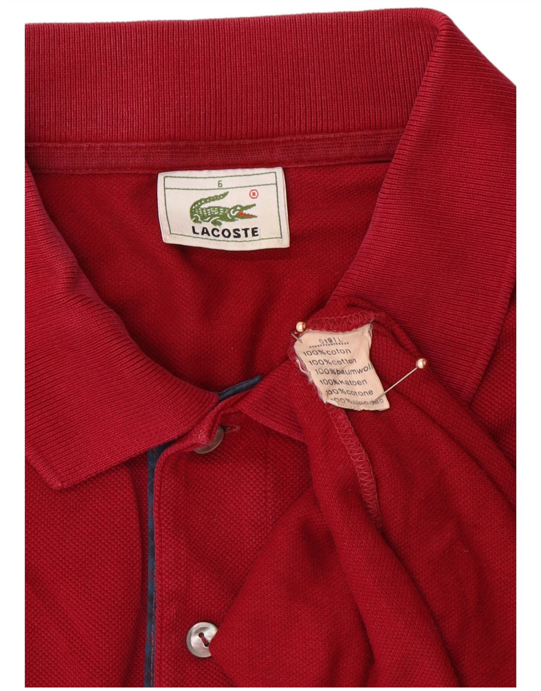 Ανδρικό μπλουζάκι πόλο LACOSTE 6 XL Κόκκινο βαμβακερό