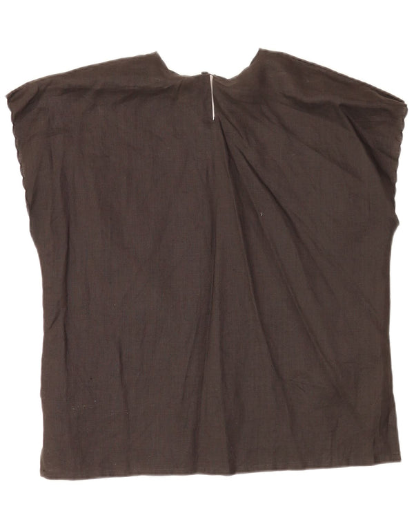 Γυναικεία μπλούζα Umberto Severi Top UK 14 Medium Black Floral Λινό