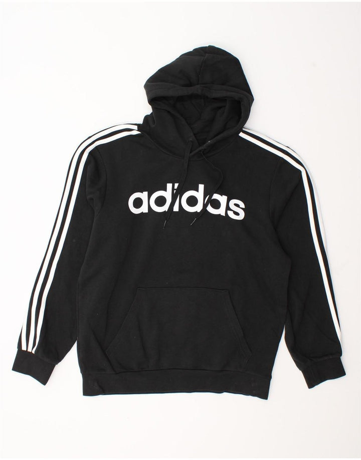 Ανδρικό γραφικό κουκούλα Adidas, μεσαίο μαύρο βαμβακερό