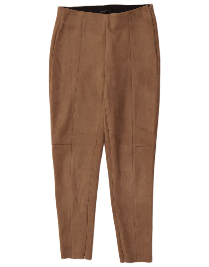 Zara Γυναικείο Skinny Παντελόνι Μεσαίο W28 L28 Καφέ