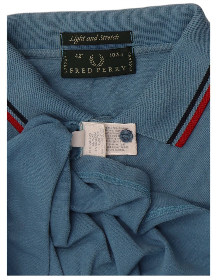 Fred Perry Ανδρικό ελαφρύ και Stretch Πόλο Μπλουζάκι Μεσαίο Μπλε Βαμβακερό