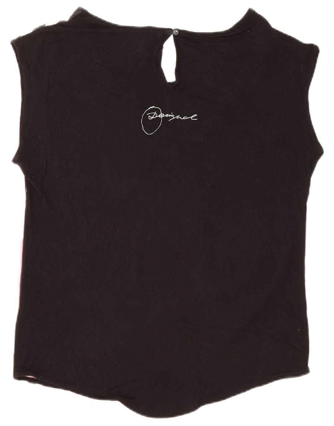 Desigual γυναικείο μπλουζάκι με γραφικά μεγάλου μεγέθους τοπ 10 μικρού μεγέθους μαύρη βισκόζη