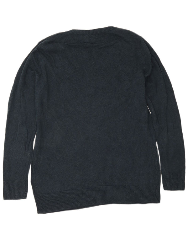 Eddie Bauer Γυναικείο πουλόβερ με λαιμόκοψη με V λαιμόκοψη UK 16 μεγάλο μπλε βαμβακερό