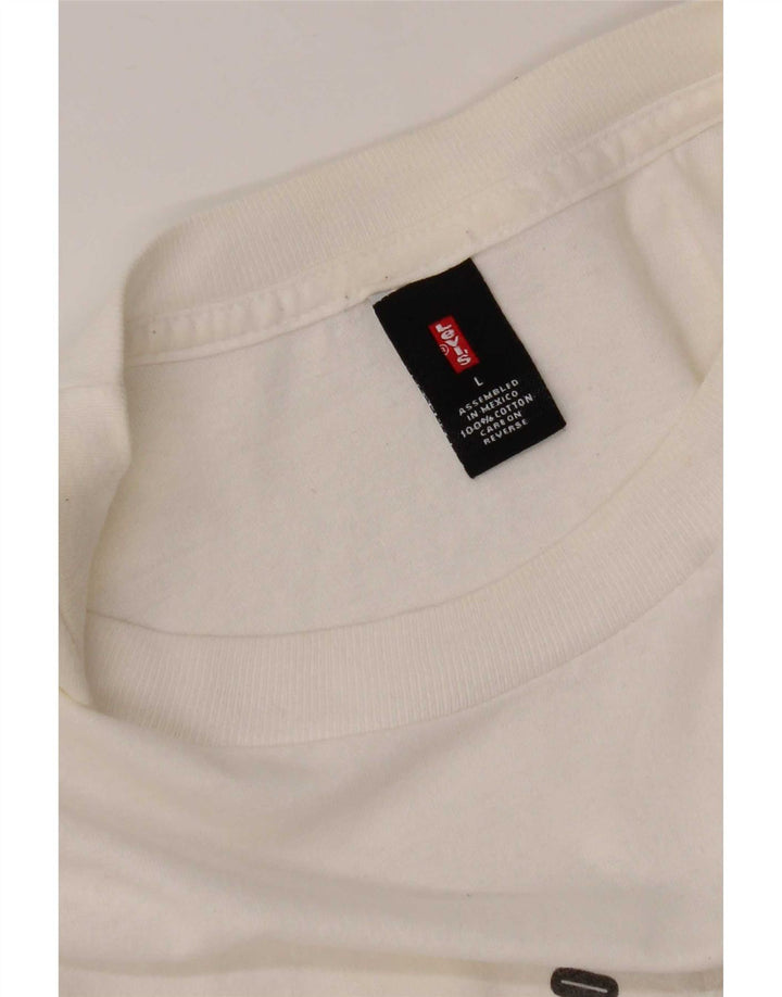 Ανδρικό γραφικό T-Shirt Levi's Top μεγάλο λευκό βαμβακερό