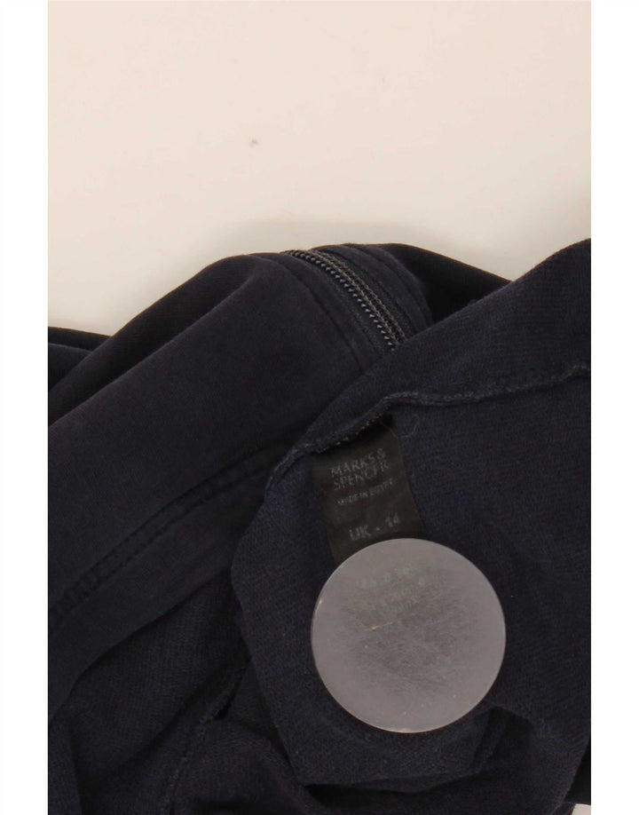 Marks & Spencer Γυναικεία αθλητική φόρμα Top Jacket UK 14 Large Navy Blue Cotton