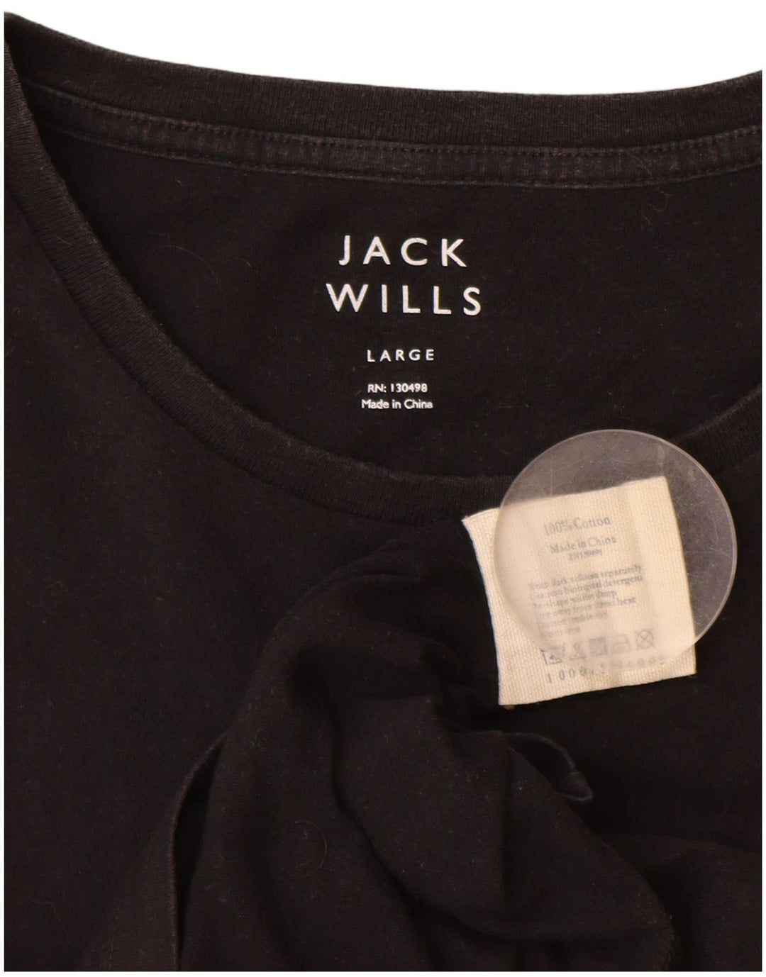 Jack Wills Γυναικείο T-Shirt Top UK 16 μεγάλο μαύρο βαμβακερό