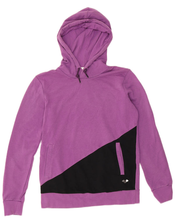 Arena Womens Hoodie Jumper UK 14 Medium Purple Colourblock Βαμβακερό