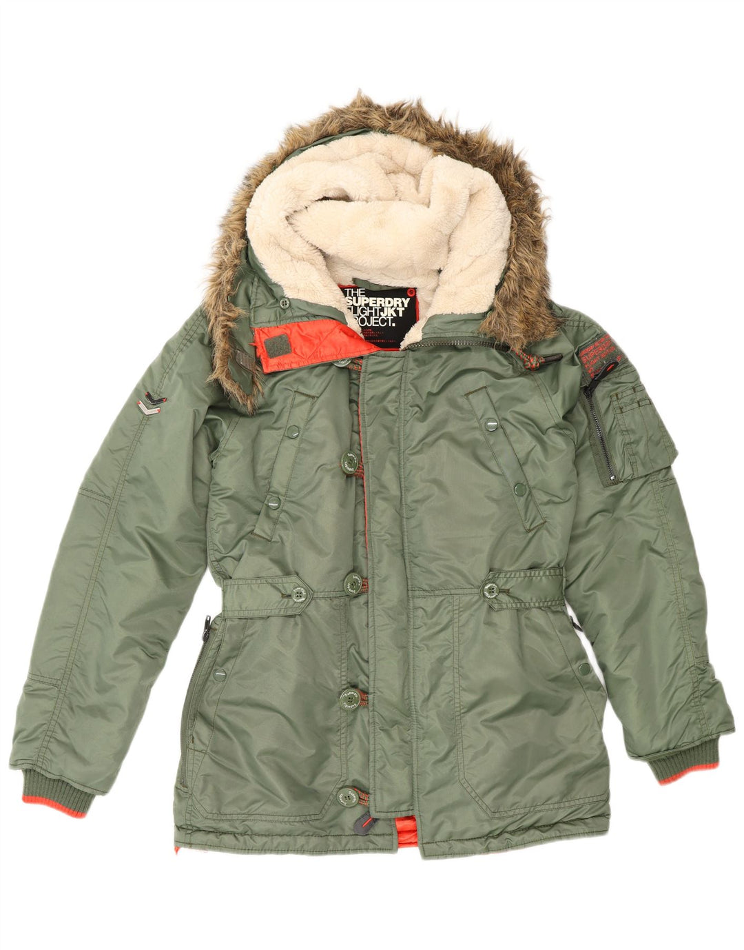 Superdry Ανδρικό μπουφάν Parka με κουκούλα UK 36 Small Green Nylon