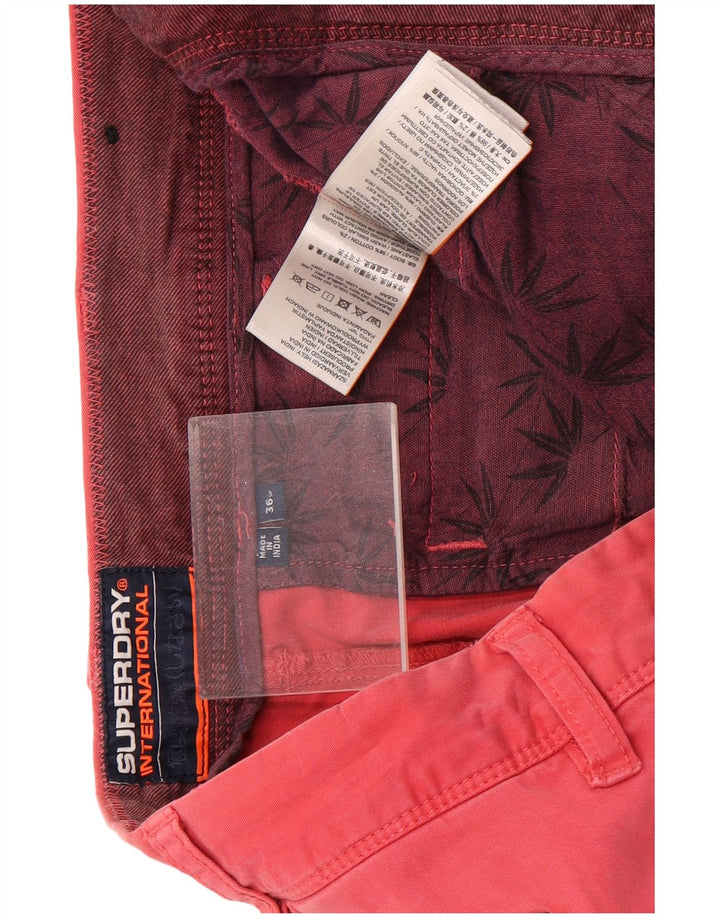 Ανδρικό σορτς Chino Superdry W36 μεγάλο ροζ βαμβακερό