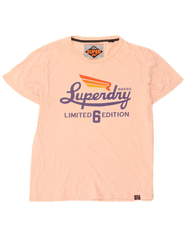 Superdry Ανδρικό γραφικό T-Shirt Top 3XL Ροζ Βαμβακερό