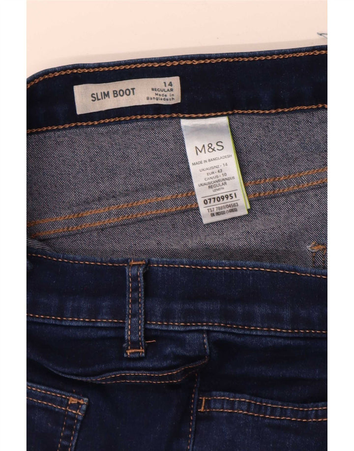 Marks & Spencer Γυναικεία Slim Bootcut Jeans UK 14 Large W32 L29 Navy Blue