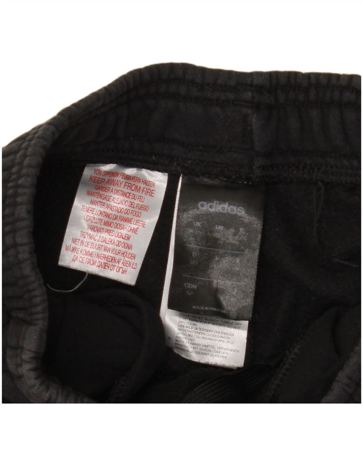 ADIDAS Boys Tracksuit Trousers Joggers 9-10 Years Black Cotton