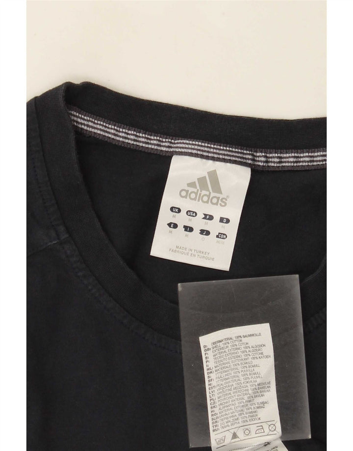 Ανδρικό γραφικό T-Shirt Adidas Top από μεσαίο μπλε ναυτικό βαμβακερό