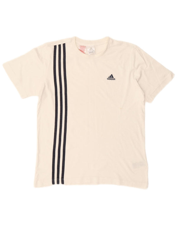 Adidas Boys T-Shirt Top 13-14 Years Off White Βαμβακερό