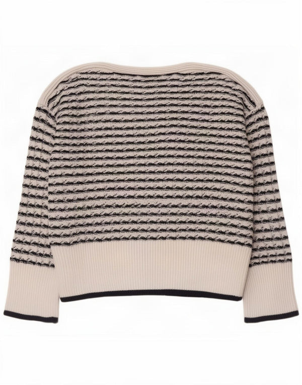 Crew Clothing Γυναικείο Πουλόβερ με λαιμό σκάφος UK 12 Medium White Striped
