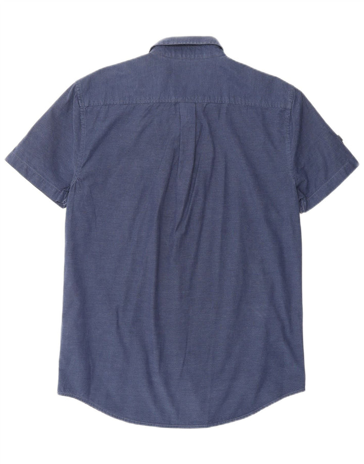 Ανδρικό κοντομάνικο πουκάμισο με κανονική εφαρμογή SUPERDRY Βαμβακερό μεσαίο ναυτικό