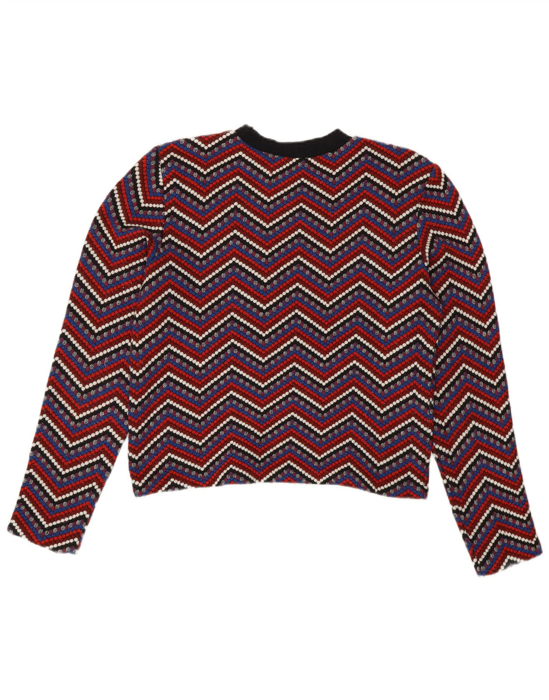 Zara Γυναικείο πουλόβερ με λαιμόκοψη UK 12 Medium Chevron