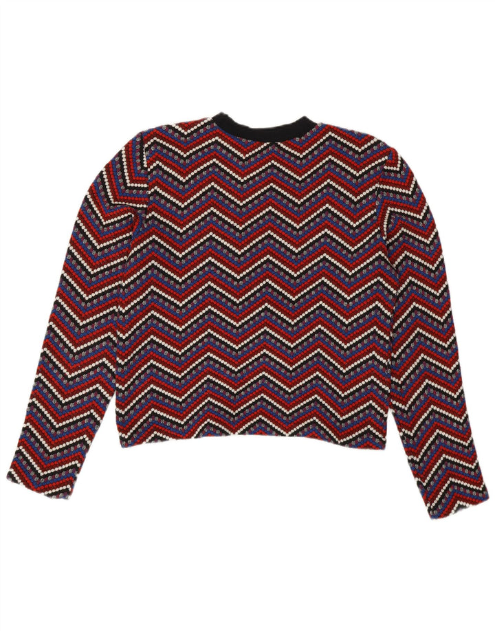 Zara Γυναικείο πουλόβερ με λαιμόκοψη UK 12 Medium Chevron