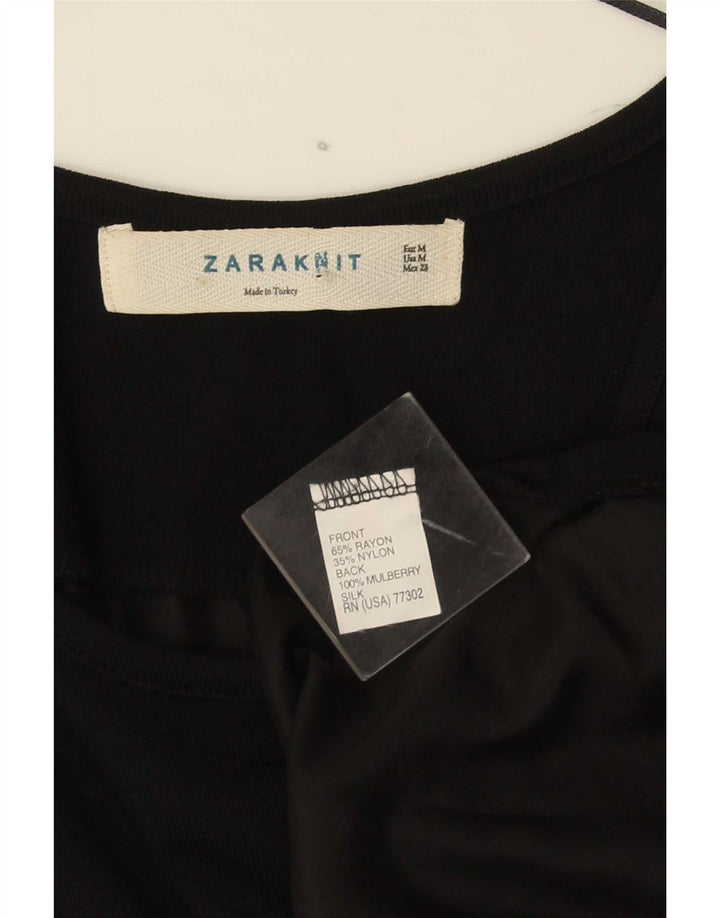 Zara Γυναικείο Αμάνικο Τοπ UK 12 Medium Black Rayon