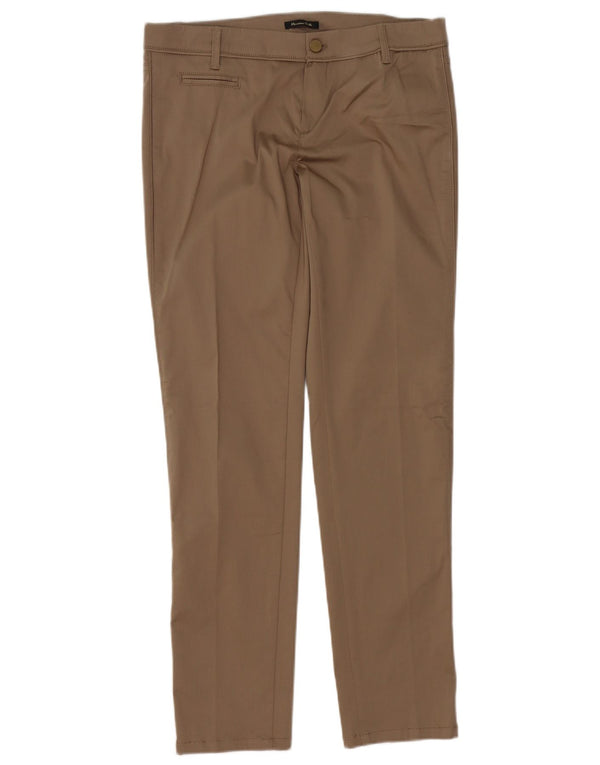 Massimo Dutti Γυναικείο Slim Casual Παντελόνι EU 40 Medium W30 L32 Καφέ βαμβακερό