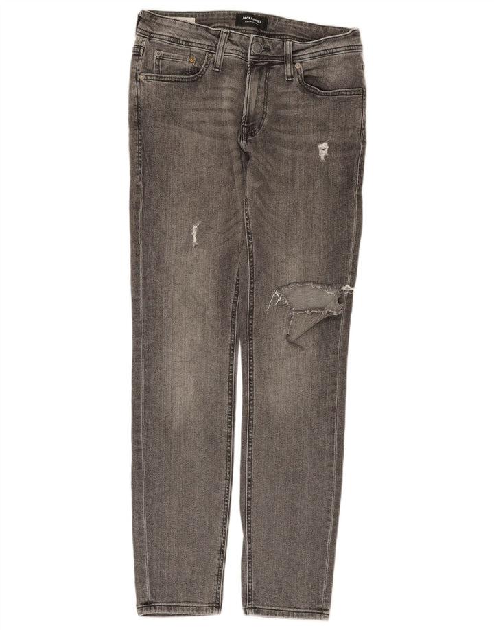 JACK & JONES Ανδρικό στενό τζιν W30 L30 Γκρι βαμβακερό