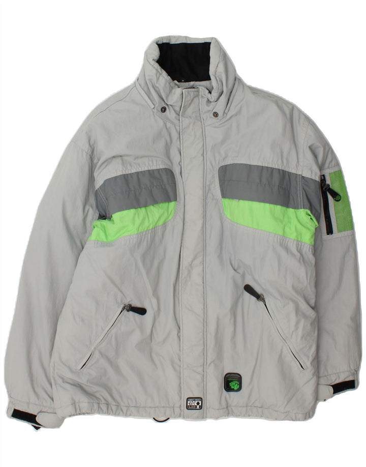 IGUANA Mens Windbreaker Jacket UK 38 Medium Grey Colourblock Polyester Vintage Iguana and Second-Hand Iguana from Messina Hembry 