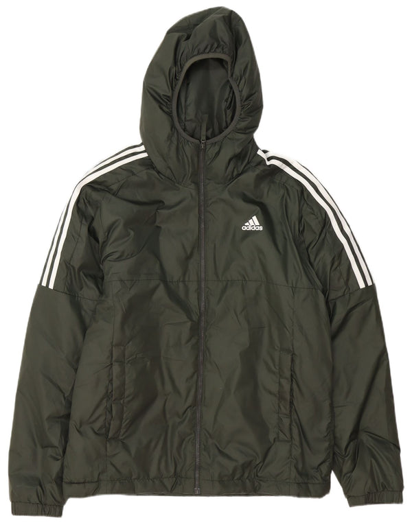 Ανδρικό μπουφάν με κουκούλα Adidas UK 38 Μεσαίο πράσινο πολυεστέρας