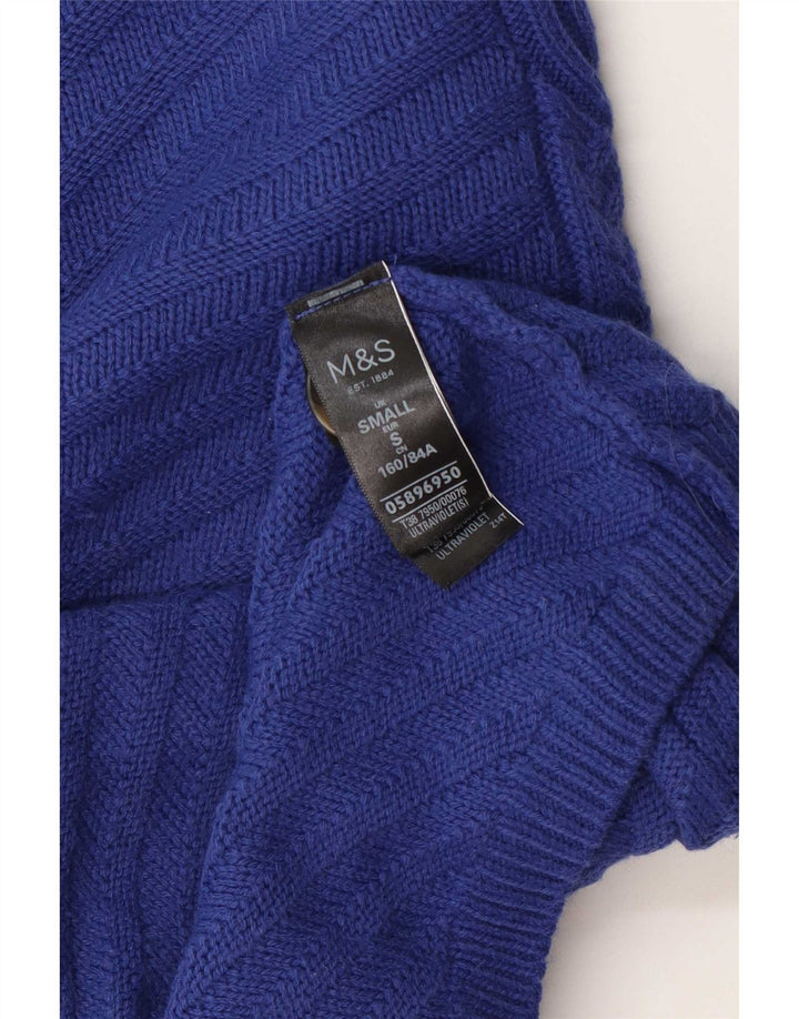 Marks & Spencer Γυναικείο πουλόβερ με ρολό λαιμόκοψη UK 10 μικρό μπλε ακρυλικό