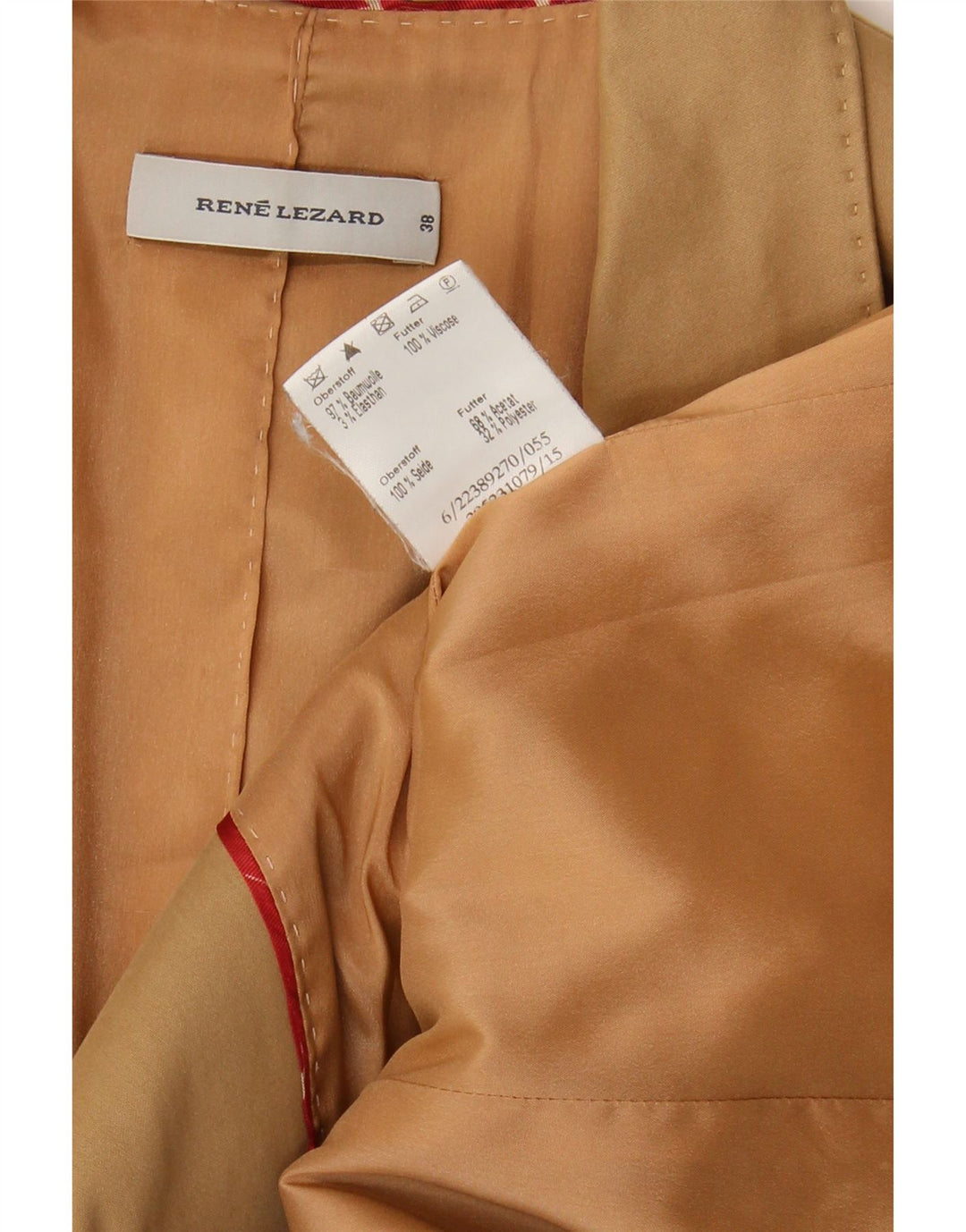 Rene Lezard Γυναικείο Μπουφάν σακάκι με 1 κουμπί EU 38 Βαμβακερό μεσαίο μπεζ