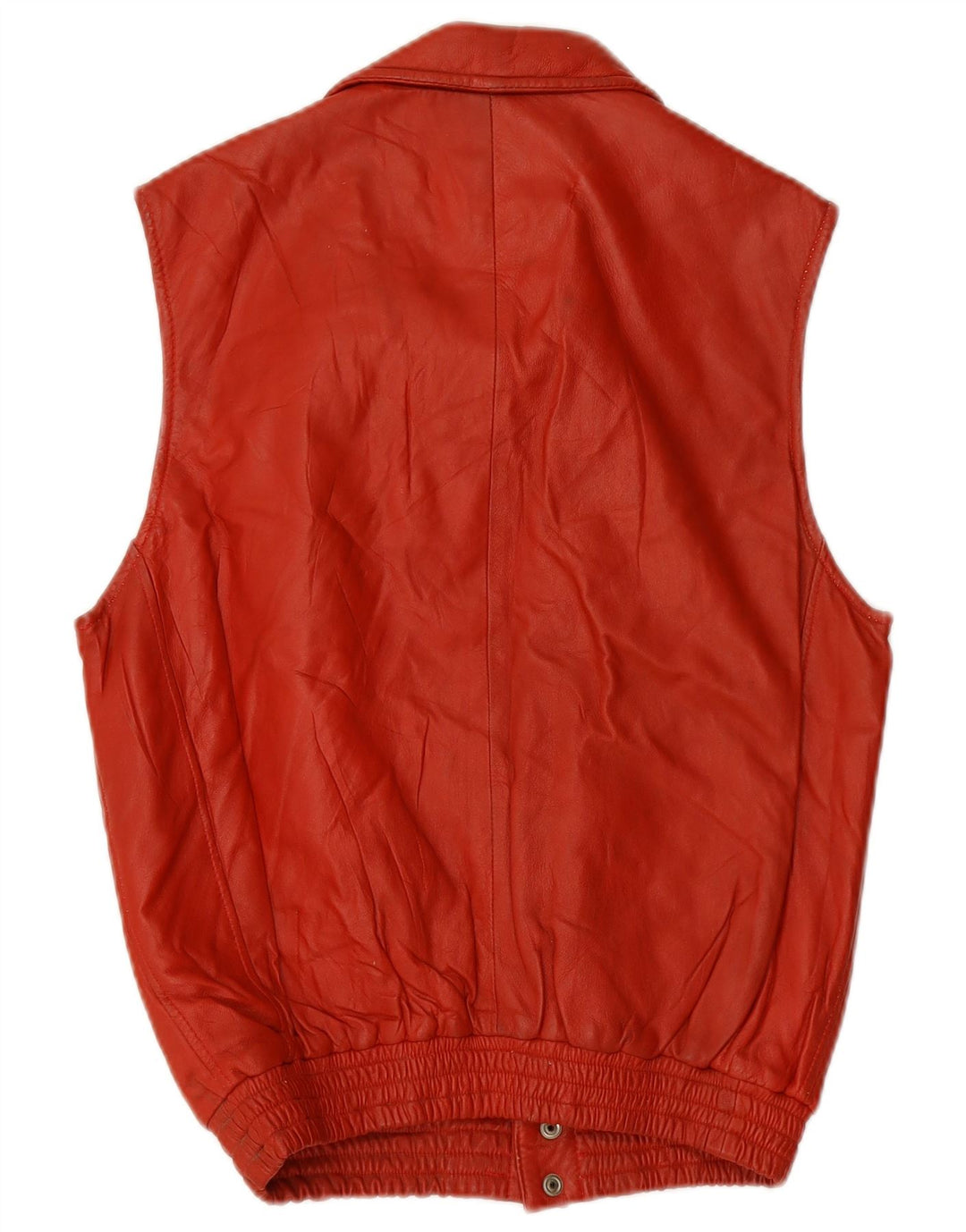 VINTAGE Ανδρικό Δερμάτινο Gilet UK 38 Μεσαίο κόκκινο δέρμα