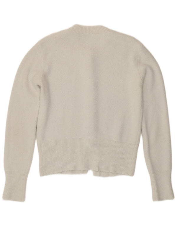 Zara Γυναικεία Ζακέτα UK 12 Medium White Polyamide