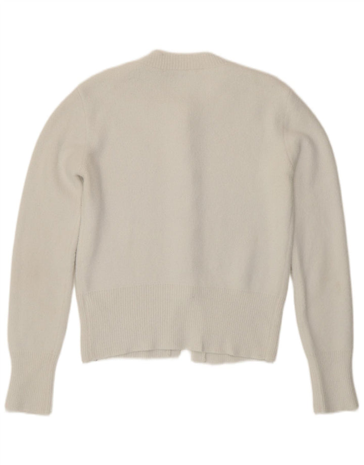 Zara Γυναικεία Ζακέτα UK 12 Medium White Polyamide