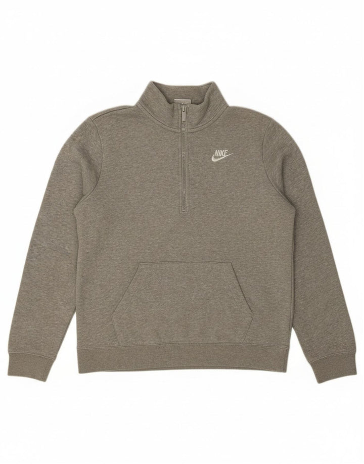 Nike γυναικεία φούτερ με φερμουάρ με λαιμόκοψη Jumper UK 10 Small Grey Flecked