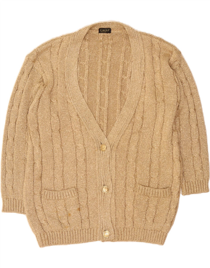 CAGLI Womens Cardigan Sweater UK 16 Large Gold Vintage Cagli and Second-Hand Cagli from Messina Hembry 