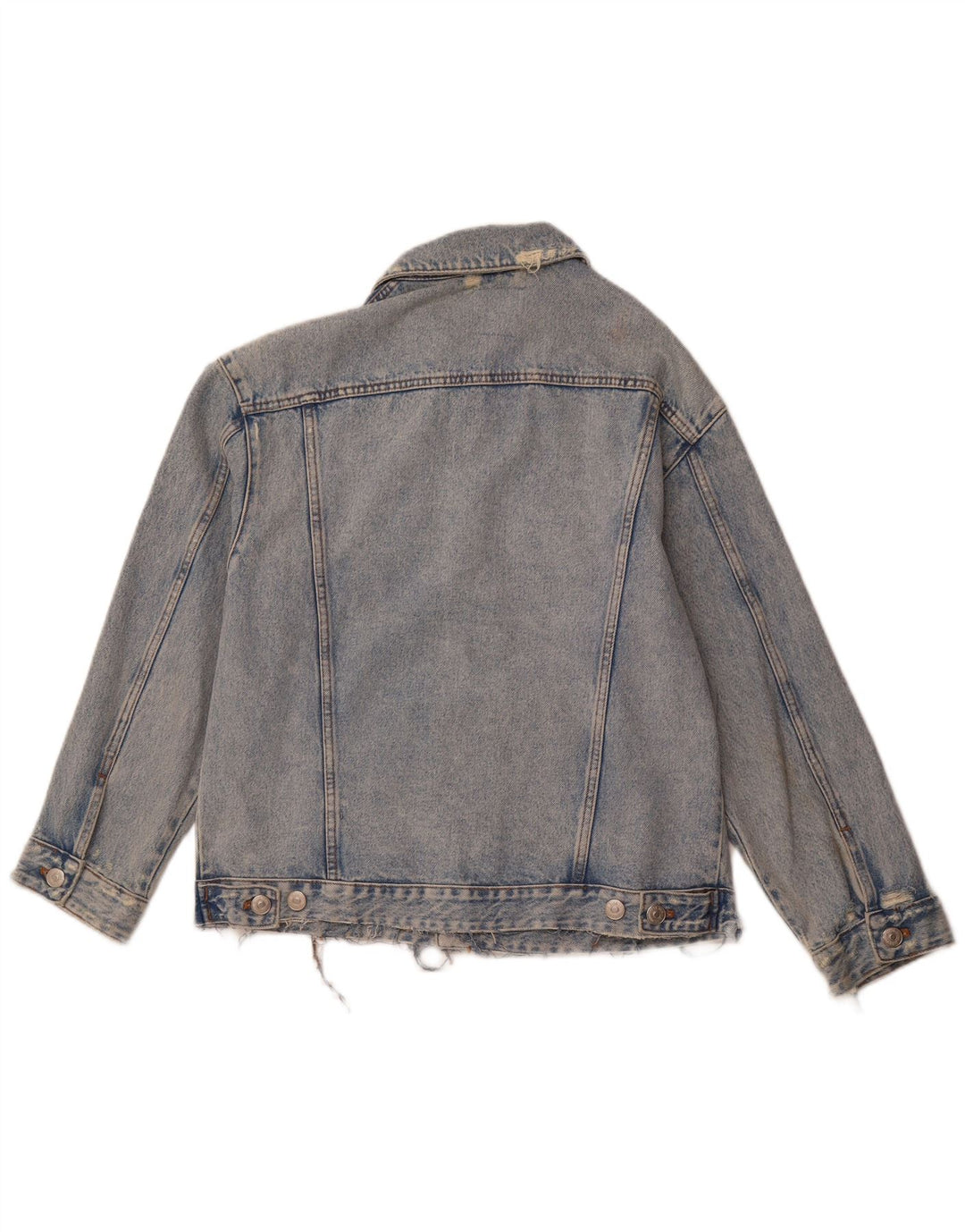 Ανδρικό τζιν μπουφάν ZARA Distressed UK 38 Medium Blue Cotton