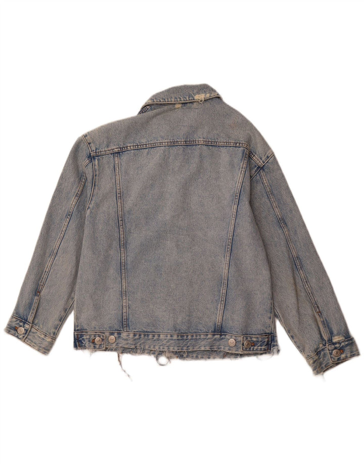 Ανδρικό τζιν μπουφάν ZARA Distressed UK 38 Medium Blue Cotton