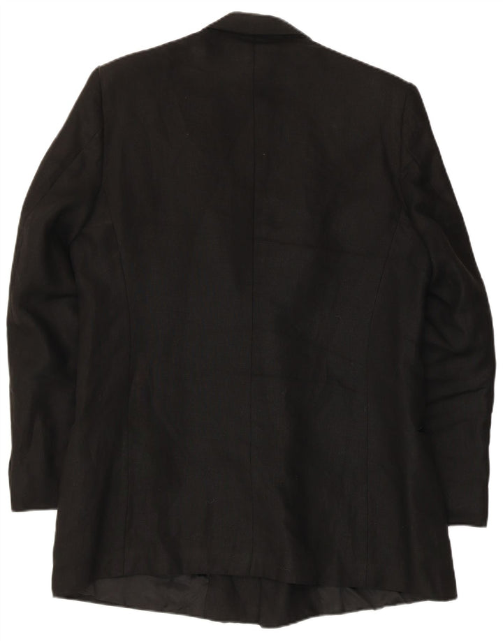 Vintage Ανδρικό σακάκι Blazer με διπλό στήθος UK 38 Medium Μαύρο Λινό
