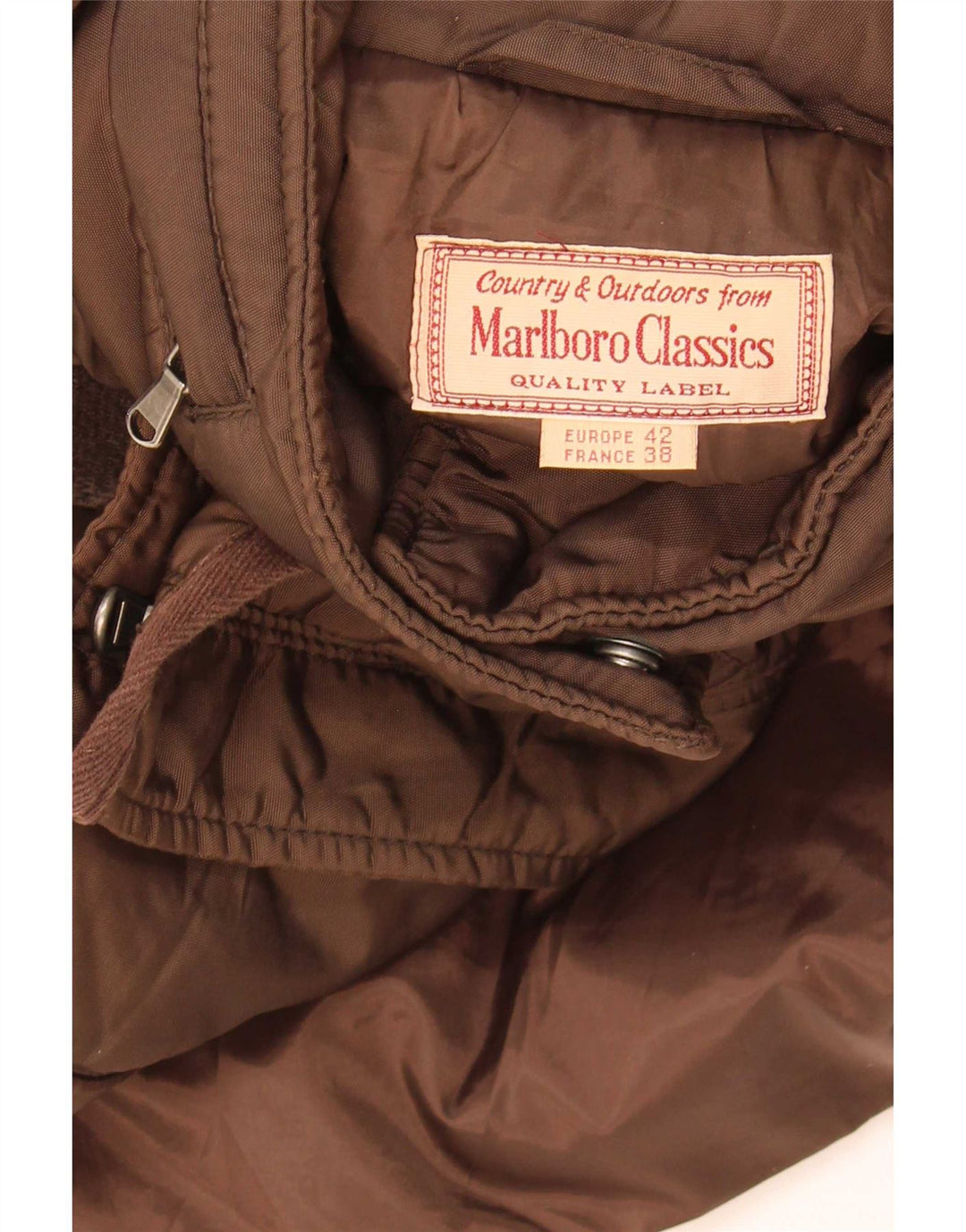 Γυναικείο Utility Μπουφάν με κουκούλα Marlboro Classics EU 42 Μεγάλο καφέ νάιλον