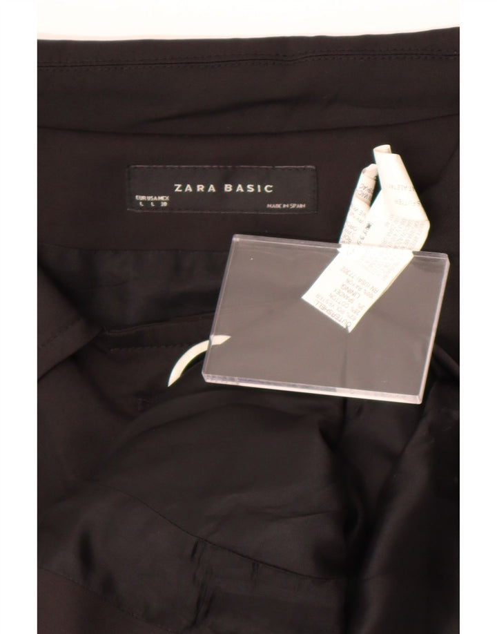 Zara Γυναικείο μπουφάν Bolero με 3 κουμπιά 3/4 μανίκια UK 14 μεγάλο μαύρο βαμβακερό