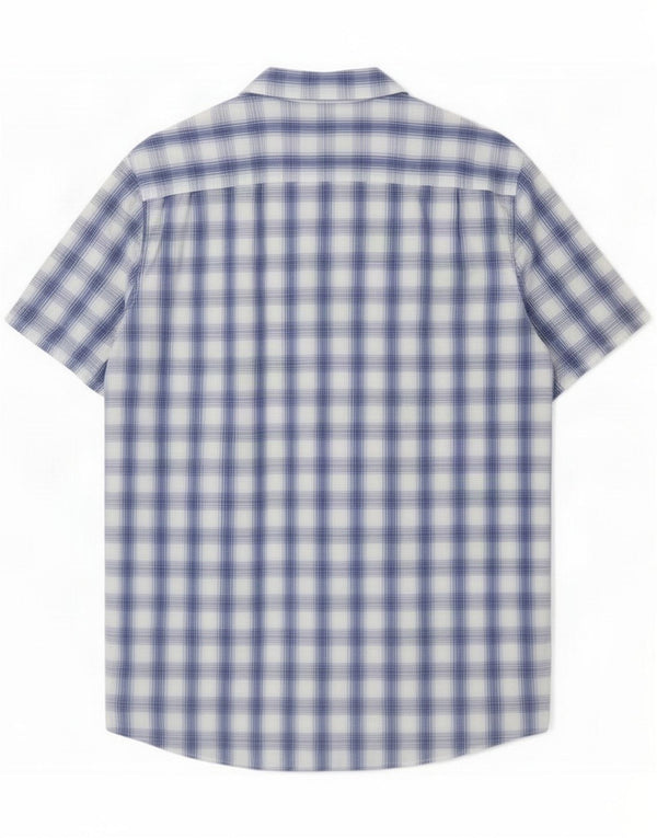 Gas Ανδρικό γραφικό πουκάμισο Large Blue Check Cotton