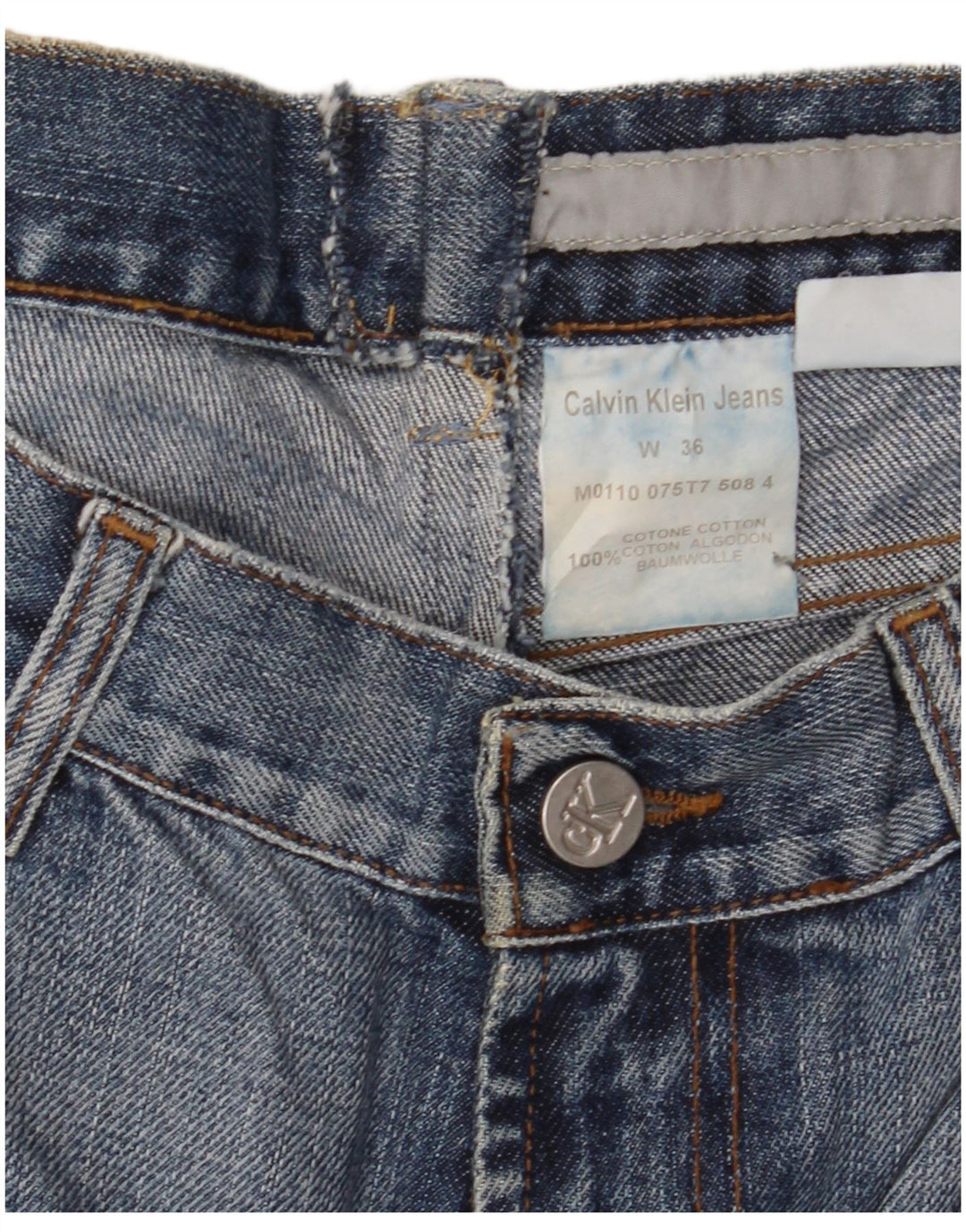 CALVIN KLEIN Ανδρικό Slim Jeans W36 L30 Μπλε βαμβακερό