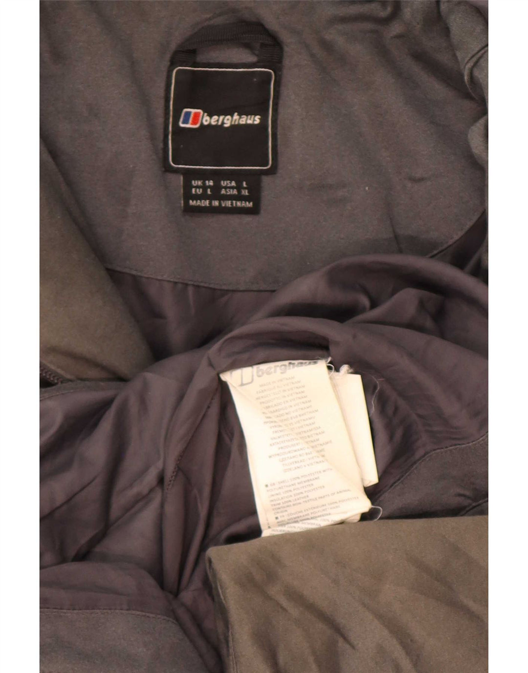 Γυναικείο παλτό Berghaus με κουκούλα UK 14 Large Grey Polyester
