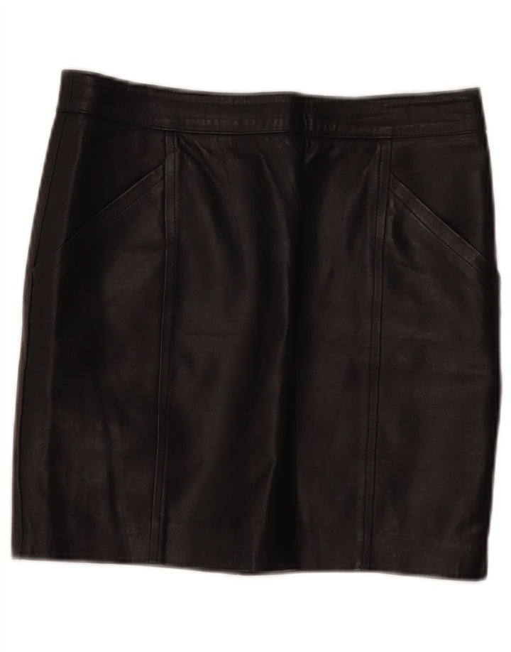 Vintage Γυναικεία Μίνι Δερμάτινη Φούστα W30 Μεσαία Μαύρη