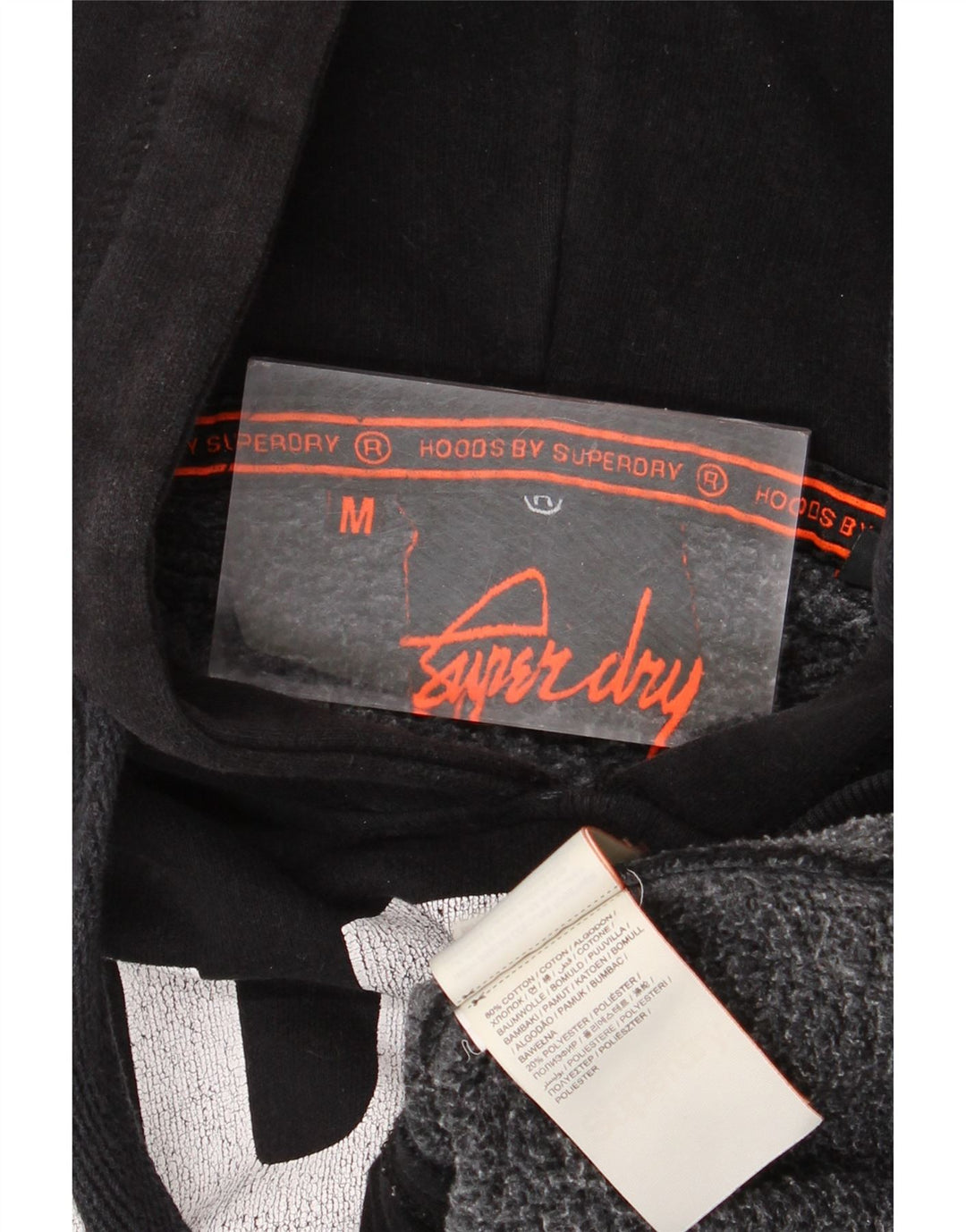 Ανδρικό γραφικό κουκούλα Superdry, μεσαίο μαύρο βαμβακερό