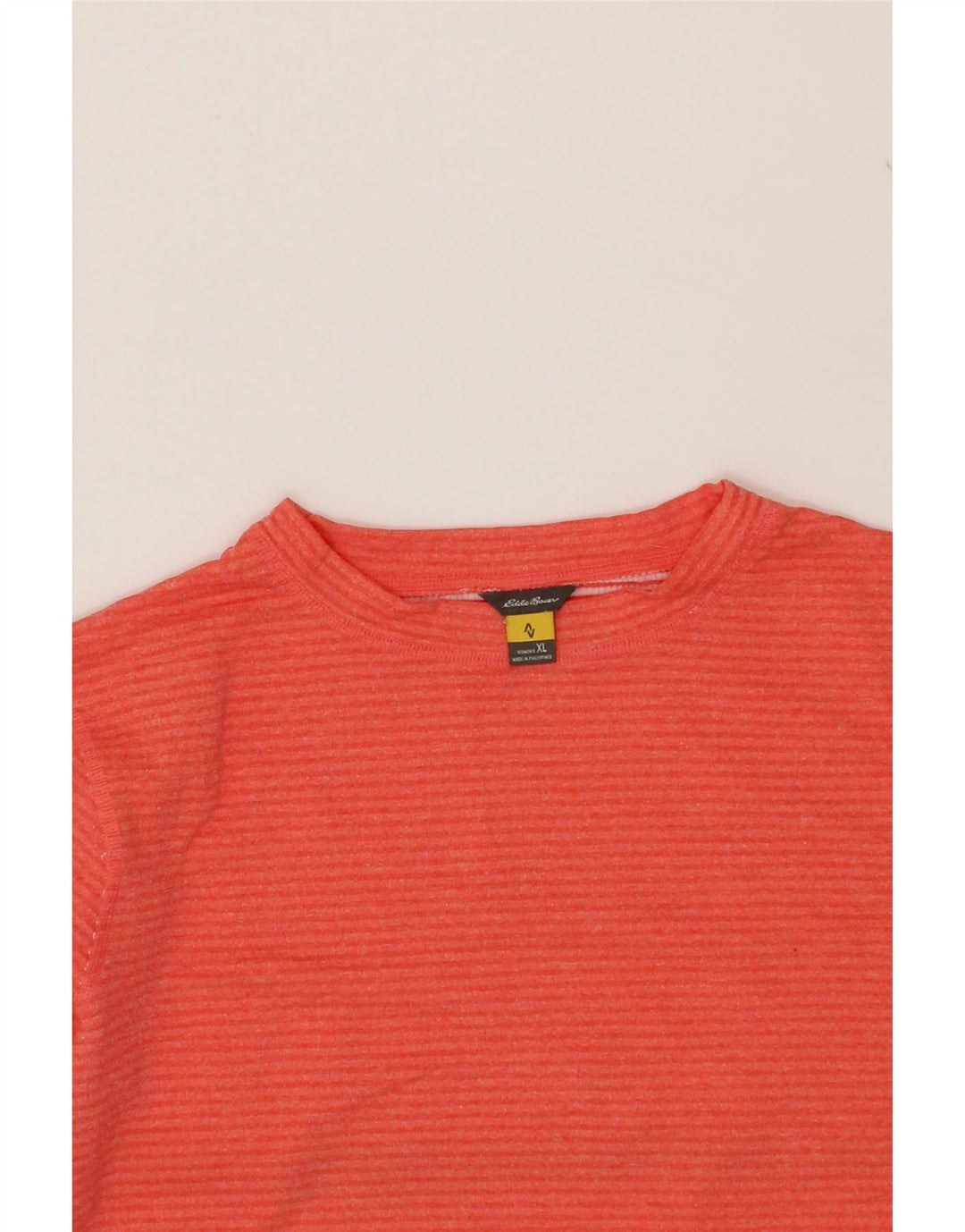 EDDIE BAUER Womens Top Long Sleeve UK 18 XL Orange Striped Polyester Vintage Eddie Bauer and Second-Hand Eddie Bauer from Messina Hembry 