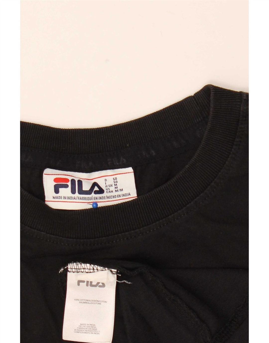 Ανδρικό γραφικό T-Shirt Fila Top Μεσαίο μαύρο βαμβακερό